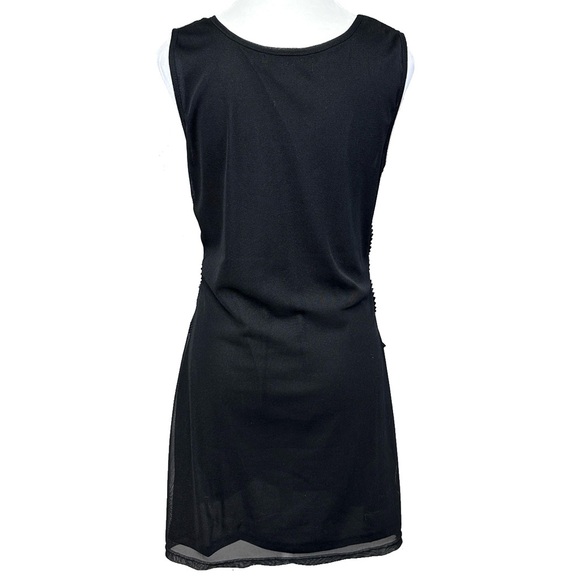 Pretty Angel Ruffled Ribbon Embellished Rhinestone Mesh Bodycon Dress Medium - Picture 3 of 13